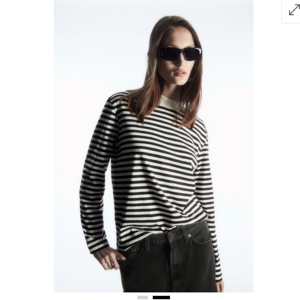 COS Long-Sleeved Mock-Neck T-Shirt - Brown